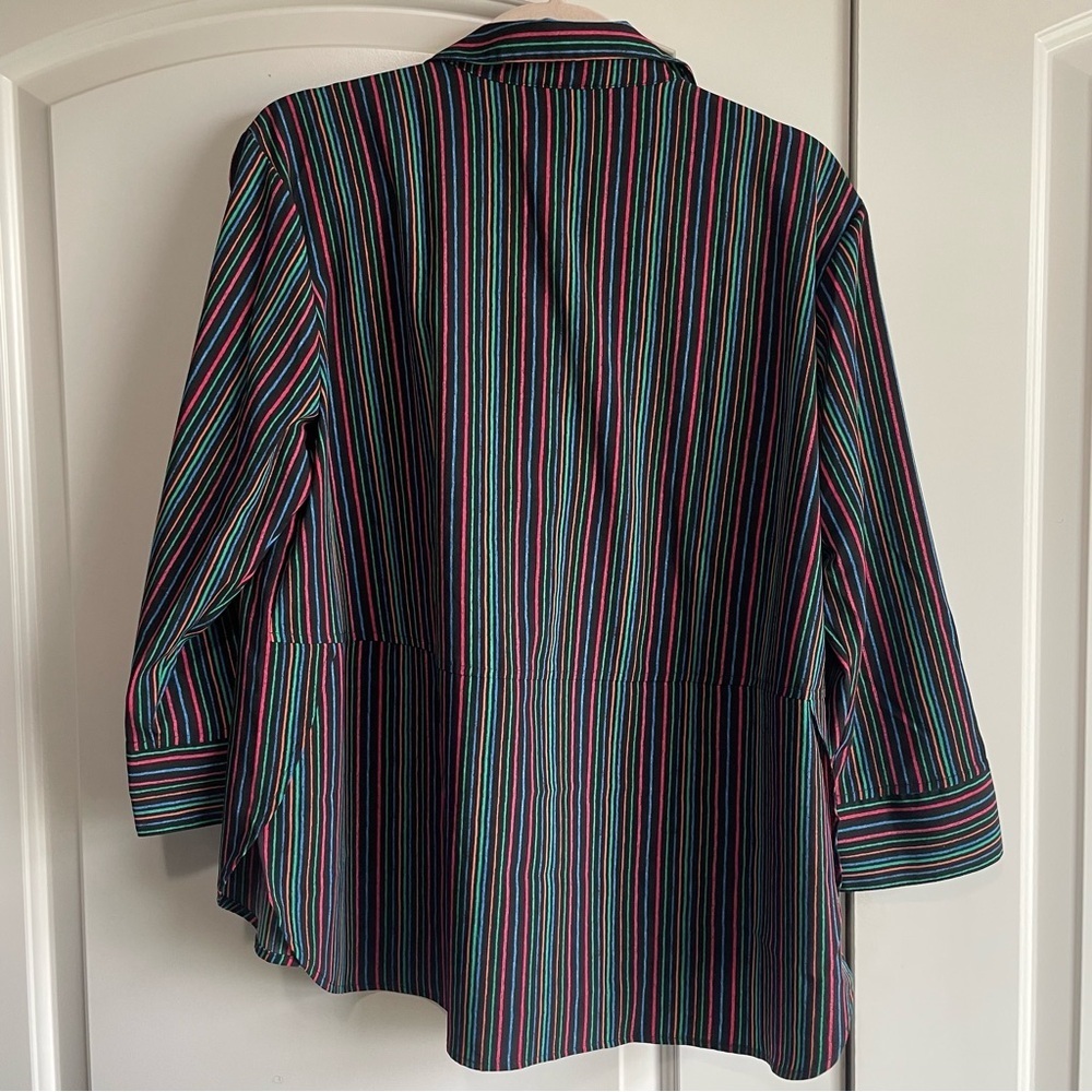 Paige Investments Striped Collared Shirt Petite Large - Picture 6 of 8